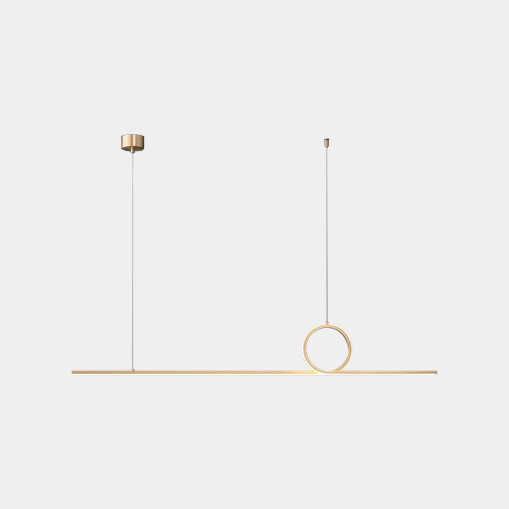 Pendant Light Minimalist Linear Loop Gold