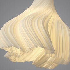 Pendant Light Nordic 3D Printed Pleated Acrylic Small Indoor White Shade