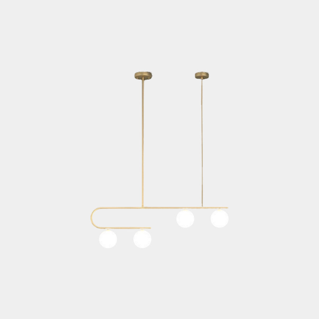 Pendant Light Nordic Linear Brass Glass Globe