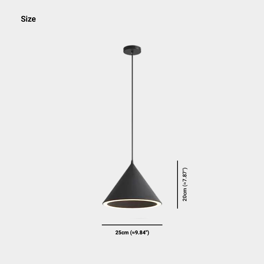 Pendant Light Nordic Simple Cone LED Size