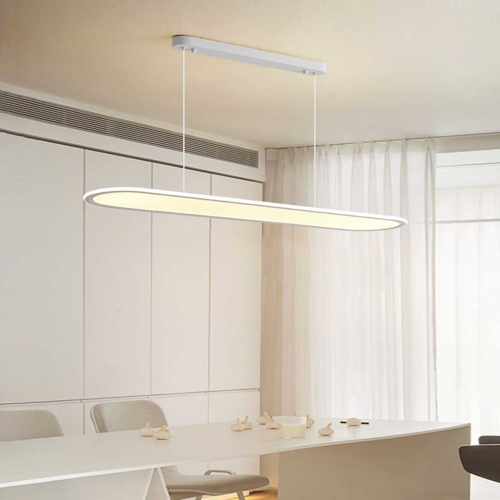 Pendant Light Oval Rectangle Bright White Dining Table