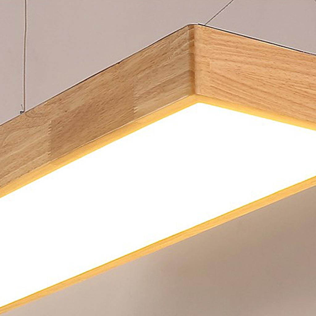 Pendant Light Rectangle Wood LED