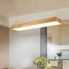 Pendant Light Rectangle Wood Living Room