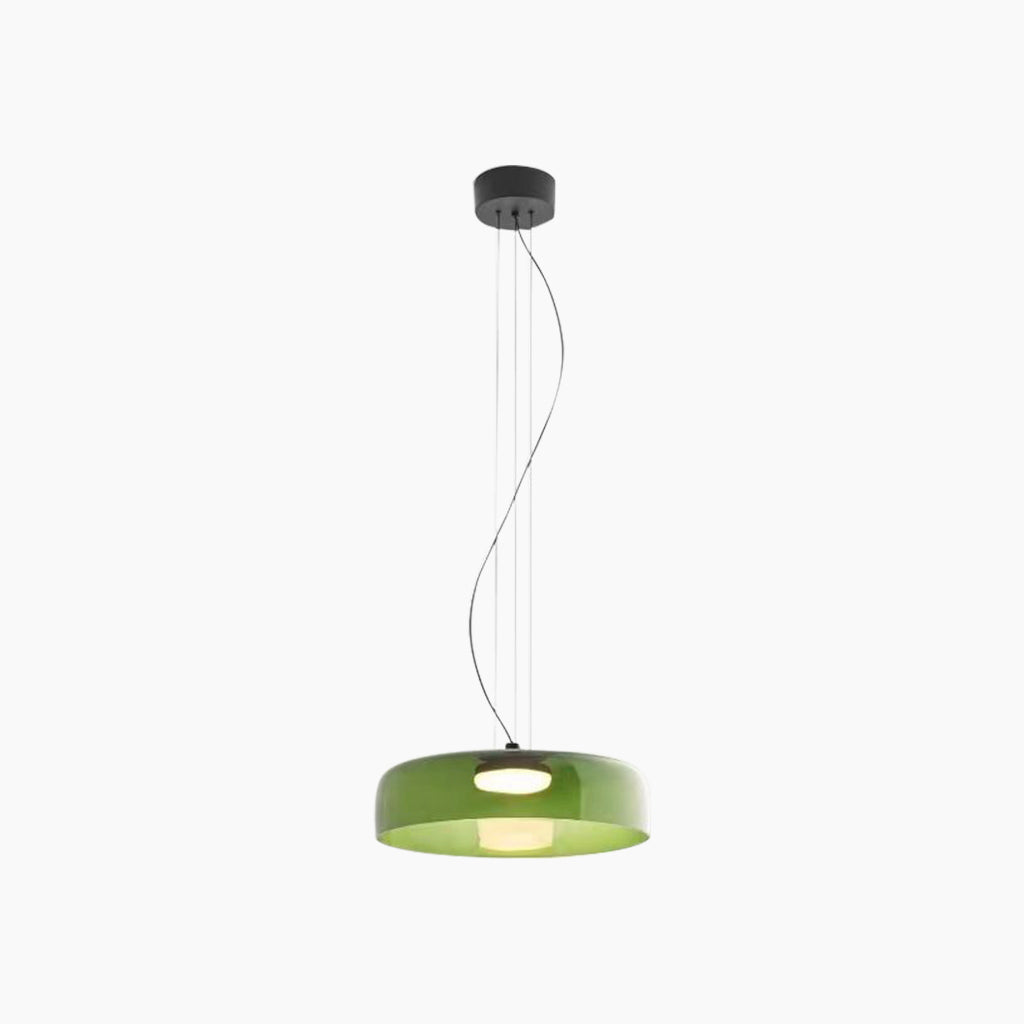 Pendant Light Tiered Glass LED Green Large