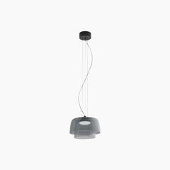 Pendant Light Tiered Glass LED Grey 2 Layer