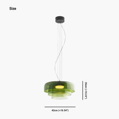 Pendant Light Tiered Glass LED Size