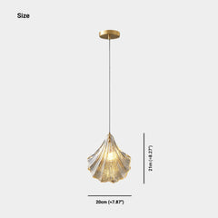 Pendant Light Unique Brass Amber Glass Shell Size