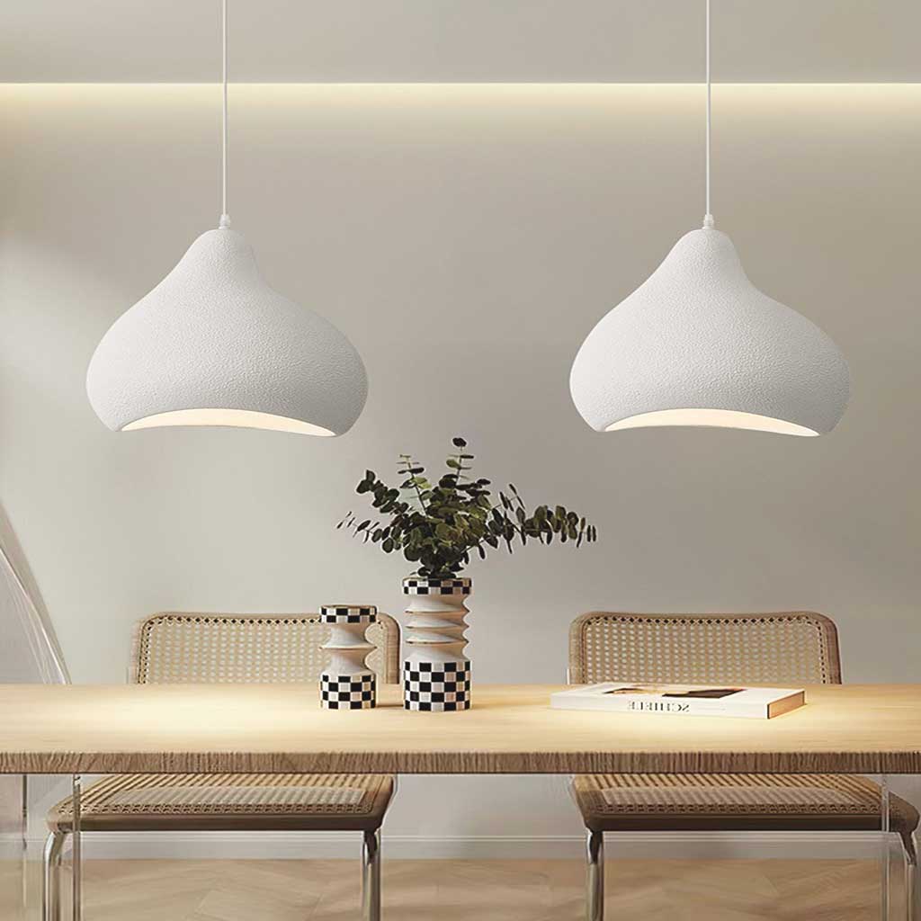Pendant Light Wabi-Sabi Irregular Shape White Dining Table