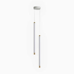 Pendant Light White Pipeline Cylinder Gold Double