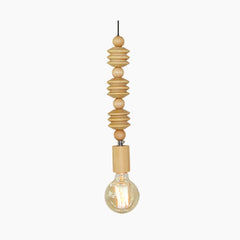 Pendant Light Wood Bead String Gourd