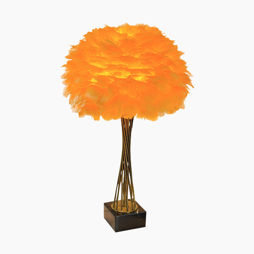 Romantic Feather Trophy Table Lamp Orange