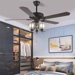 Semi Flush Ceiling Fan with Light Bedroom