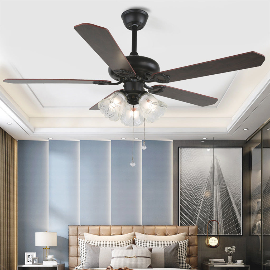 Semi Flush Ceiling Fan with Light Living Room