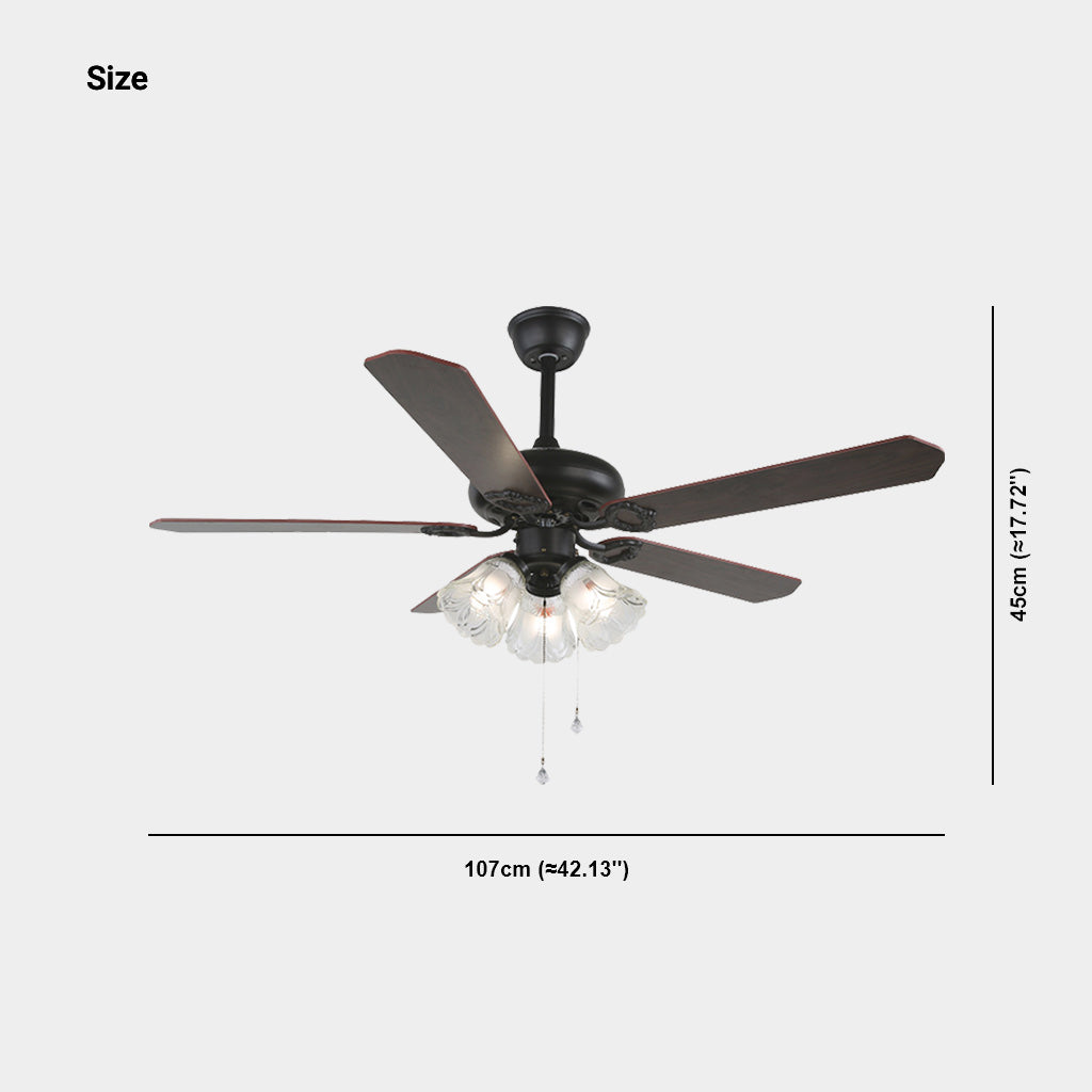 Semi Flush Ceiling Fan with Light Size