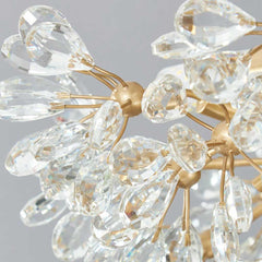 Semi-Flush Ceiling Light French Brass Crystal