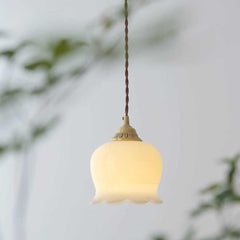 Small Pendant Light French Cream Flower Resin Room