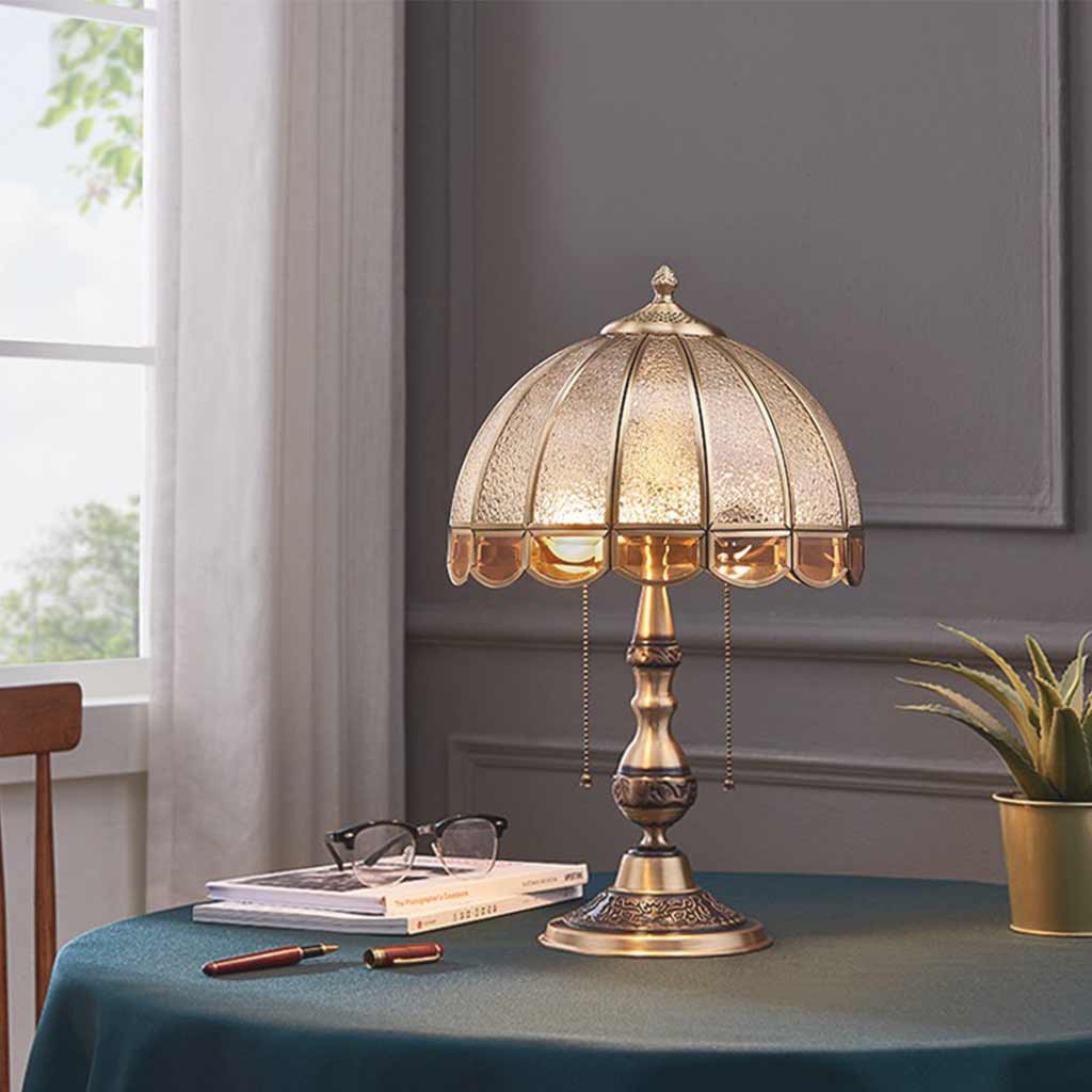 Table LampVintage Brass Umbrella with Pull ChainStudy Room