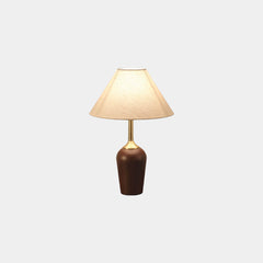 Table Lamp Vintage Brass with- loth Shade