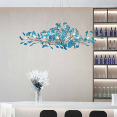 Unique Elegant Acrylic Ginkgo Leaf Chandelier Dining Table