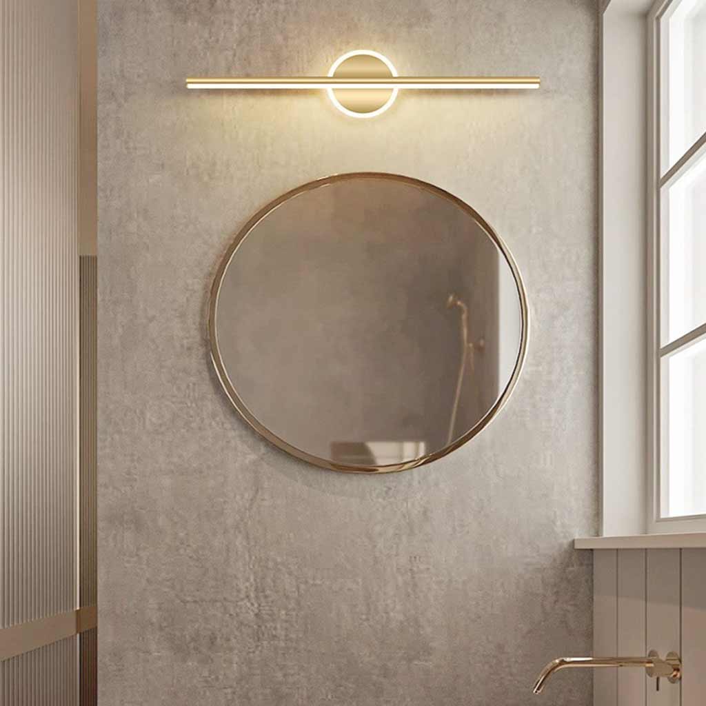 Vanity Mirror Gold Wall Lamp Modern Linear LED for Bathroom