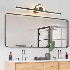 Vanity Mirror Picture Wall Light Linear Black Bathroom
