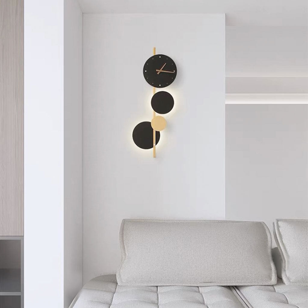 Wall Clock LED Light Modern Art Deco Bedroom