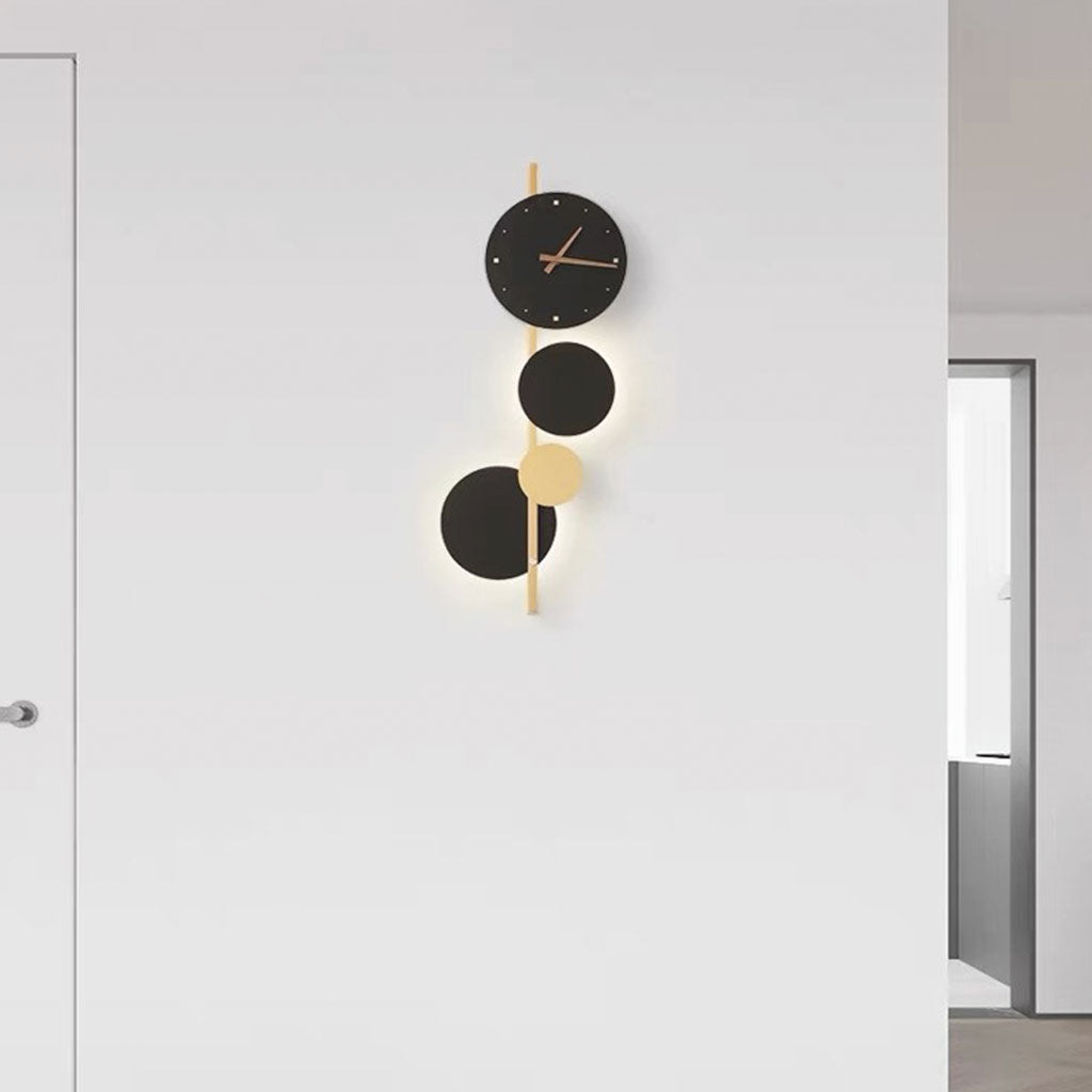  Analyzing image     Wall Clock LED Light Modern Art Deco Hallway