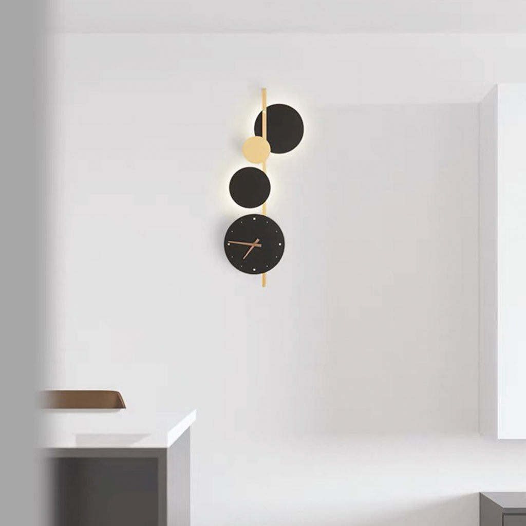 Wall Clock LED Light Modern Art Deco Study