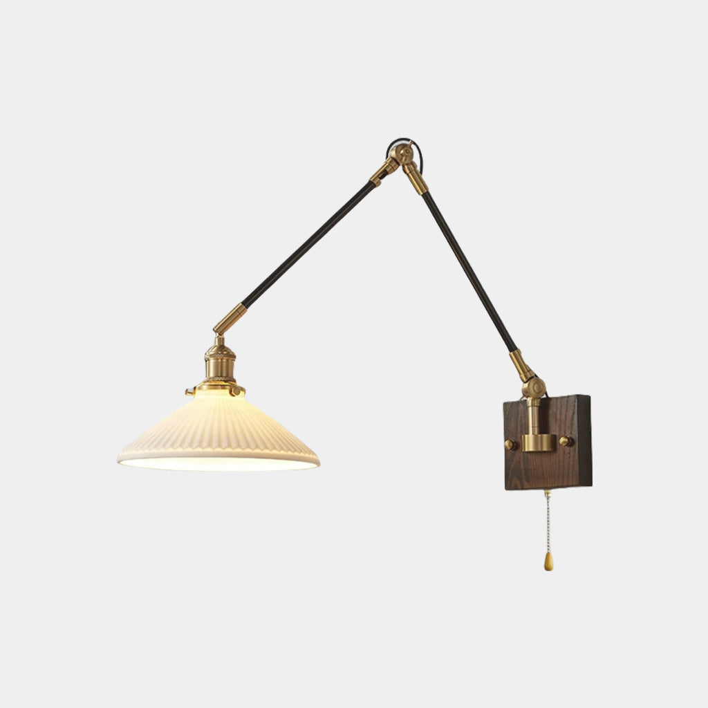 Wall Lamp Adjustable Swing Arm with Pull Chain