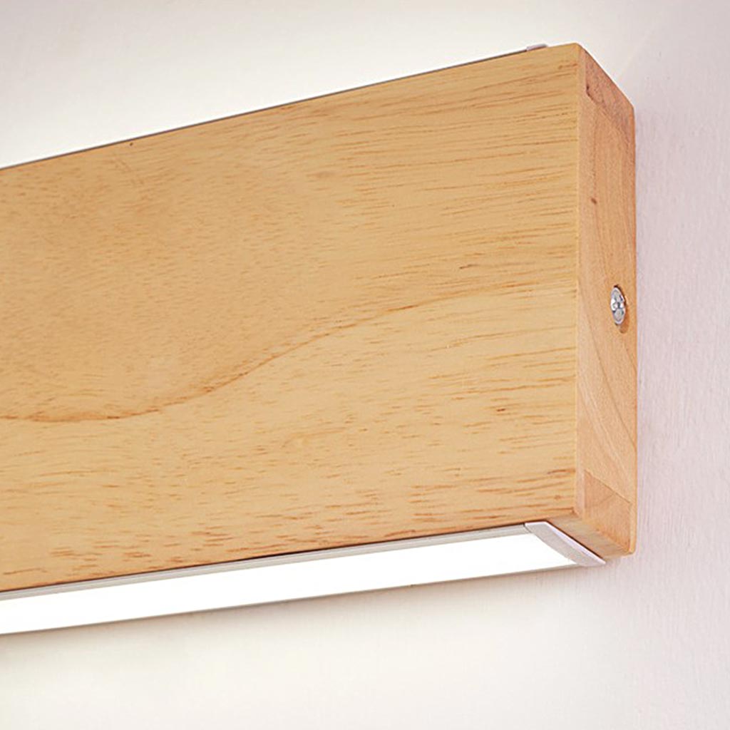 Wall Lamp Bedroom Rectangle Wooden Shade