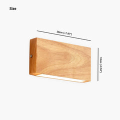 Wall Lamp Bedroom Rectangle Wooden Size