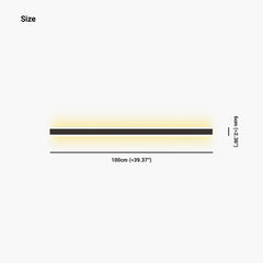 Wall Lamp Linear Indoor LED Light Black Size
