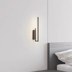 Wall Lamp Minimalist Copper Full Spectrum LED Black Bedroom