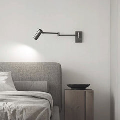 Wall Lamp Spotlight with Swing Arm and Switch Black Bedroom