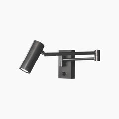 Wall Lamp Spotlight with Swing Arm and Switch Black