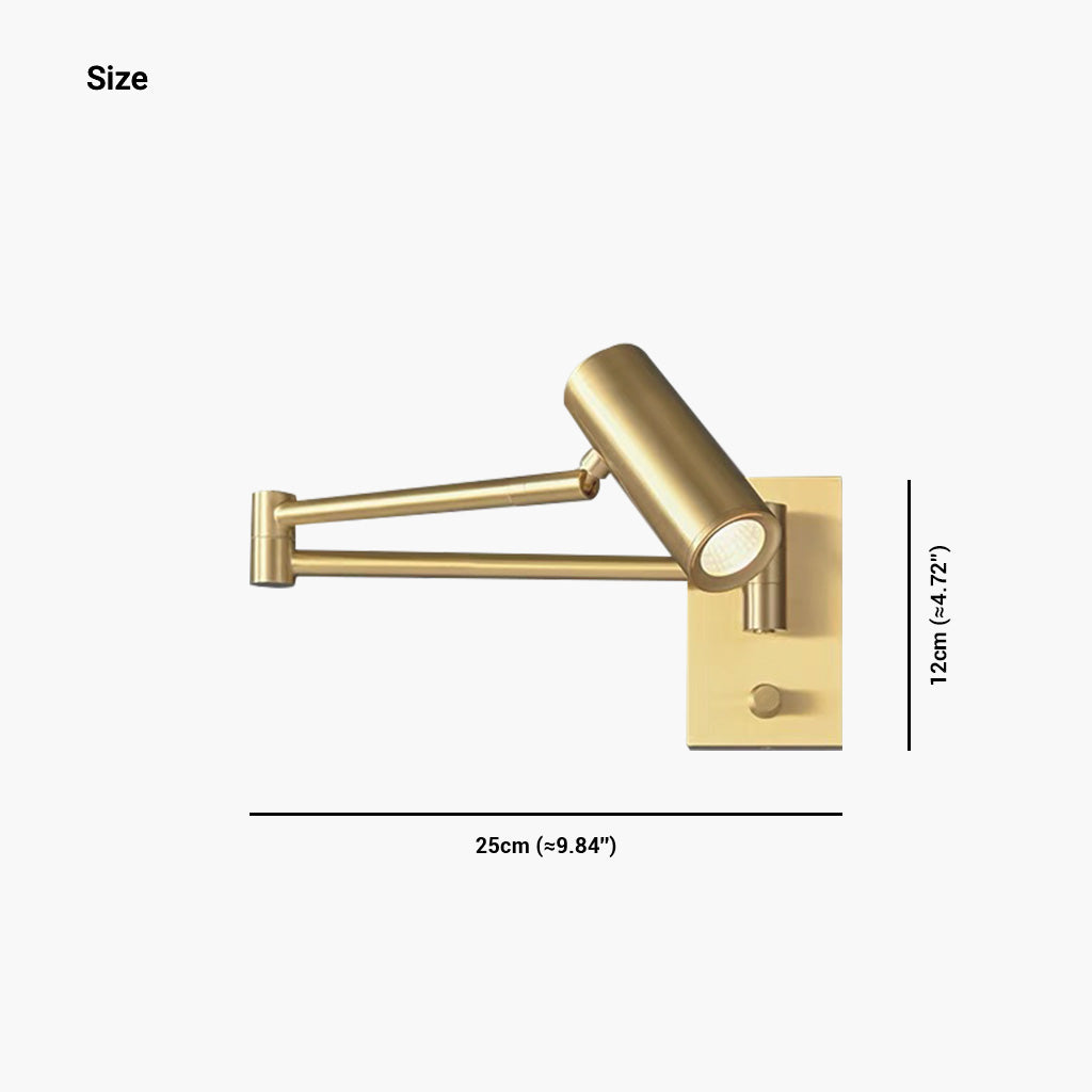 Wall Lamp Spotlight with Swing Arm and Switch Size