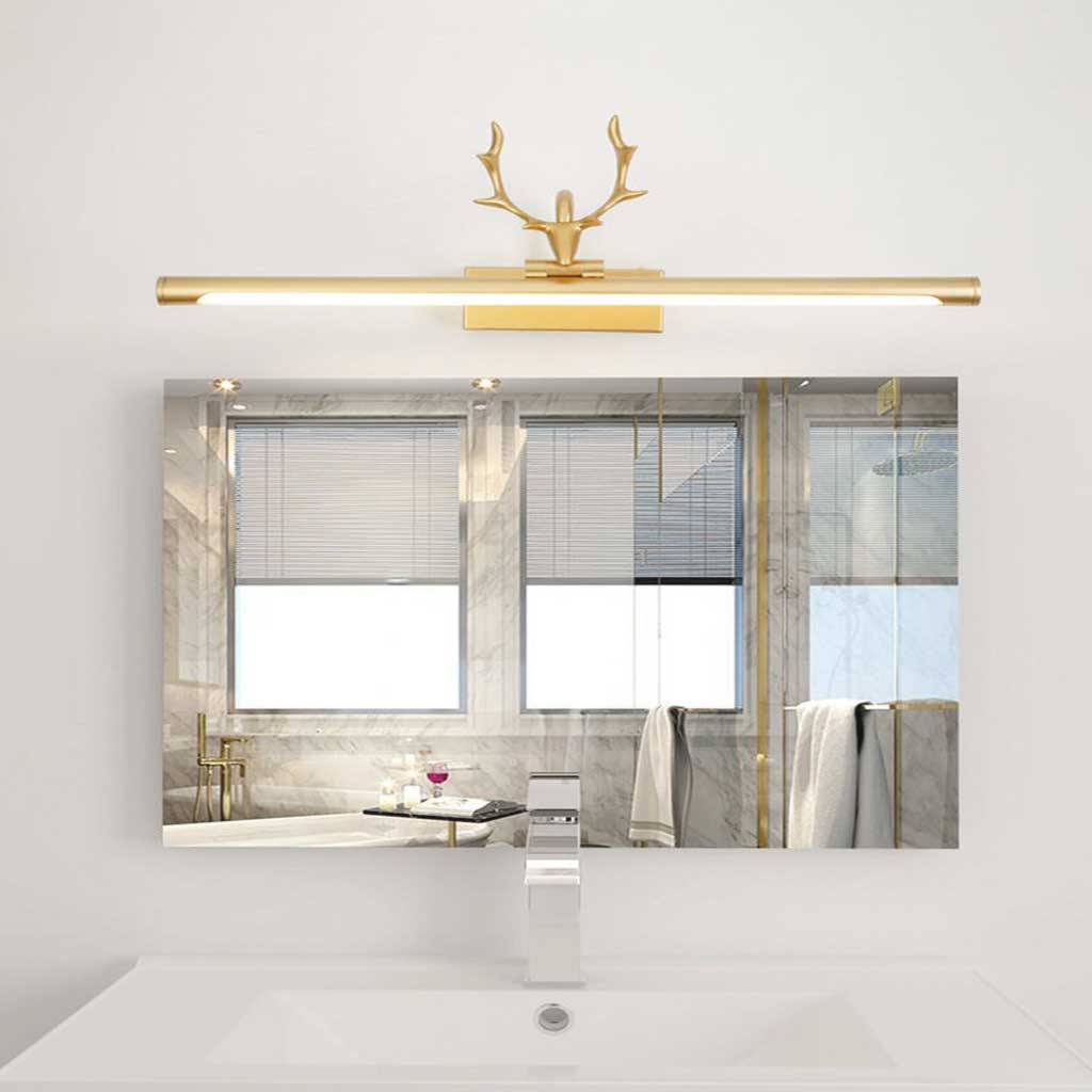 Wall Lamp Vanity Light Antler Rotating Gold Bathroom