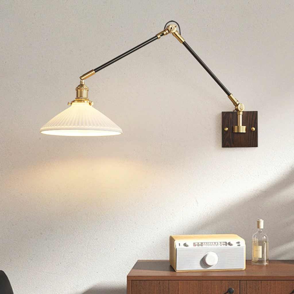 Wall Lamp Vintage Adjustable Swing Arm with Pull Chain Hallway