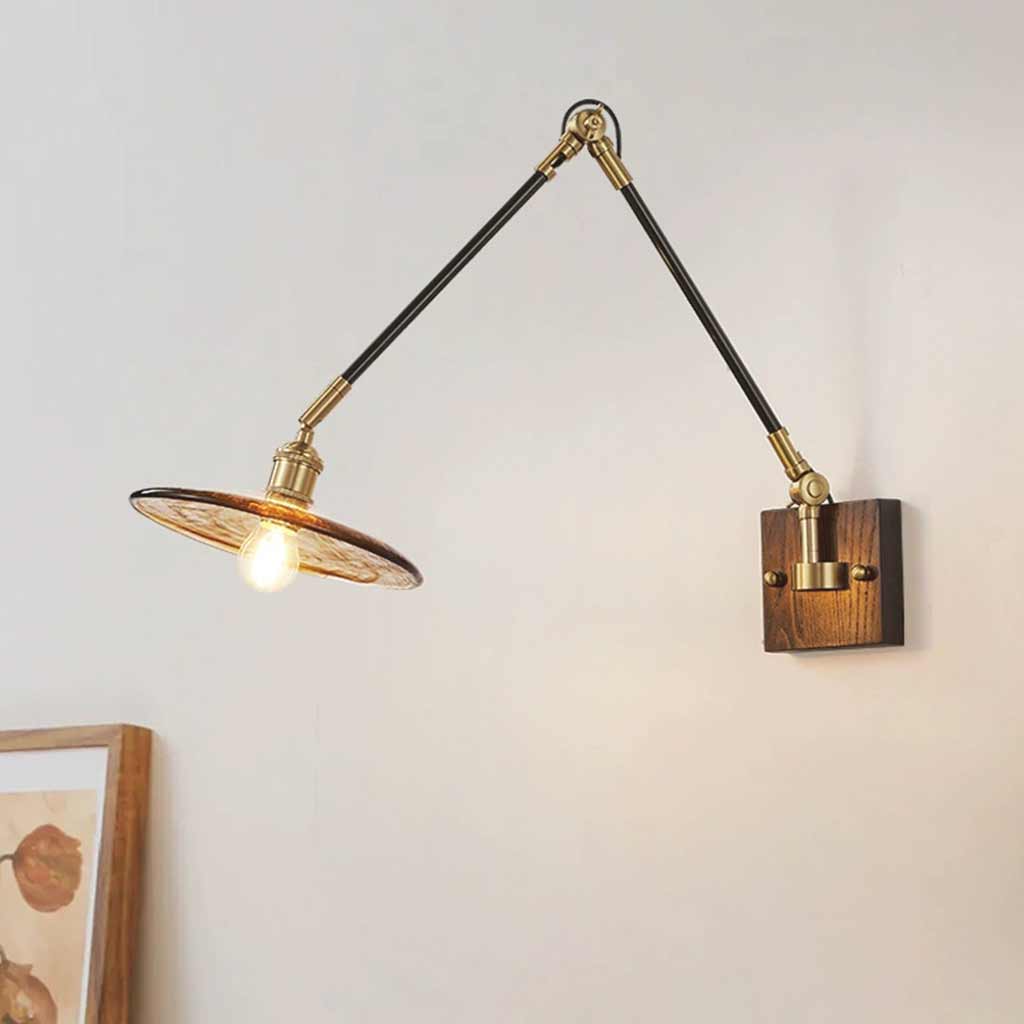 Wall Lamp Vintage Adjustable Swing Arm with Pull Chain Room