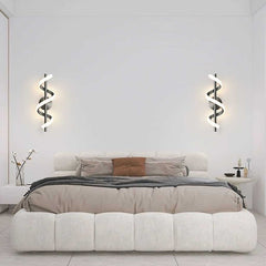 Wall Lamp Wavy Linear Black Bedroom