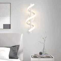 Wall Lamp Wavy Linear White Bedroom