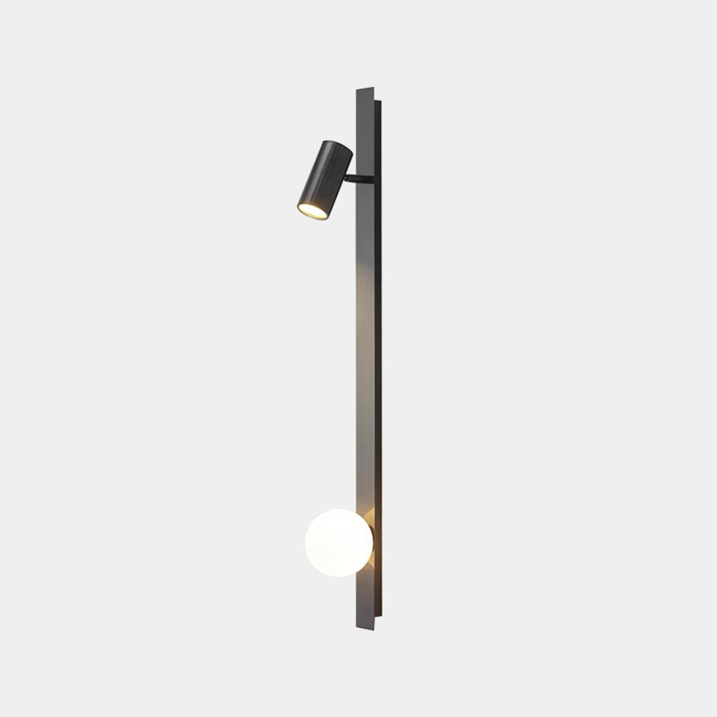 Wall Light Spotlight Unique Linear with Glass Ball Black