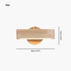 Wall Mount Light Wooden Rotatable LED Log Color Size