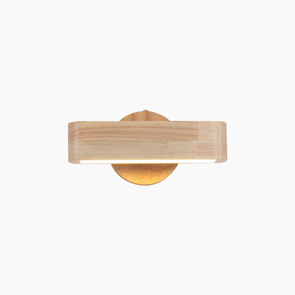 Wall Mount Light Wooden Rotatable LED Log Color