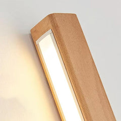 Wandlamp LED-lichtbalk Lineair hout 