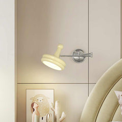 Wall Sconce Bauhaus Cream Metal Adjustable Swing Arm Bedroom