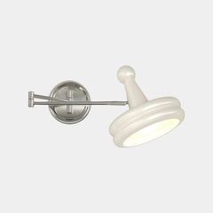 Wall Sconce Bauhaus Cream Metal Adjustable Swing Arm White