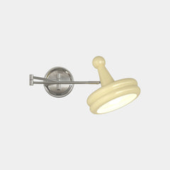 Wall Sconce Bauhaus Cream Metal Adjustable Swing Arm Yellow