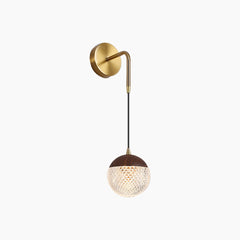 Wall Sconce Globe LED Hanging Walnut Color