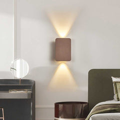Wall Sconce LED Rectangle Linear Brown Bedroom